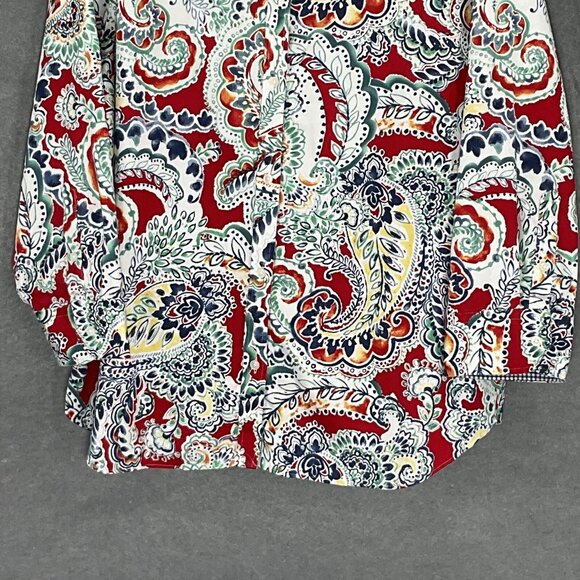 Champs Shirt Women XL Multicolor Paisley Button Up No Iron 3/4‎ Sleeve Classic - Picture 5 of 13